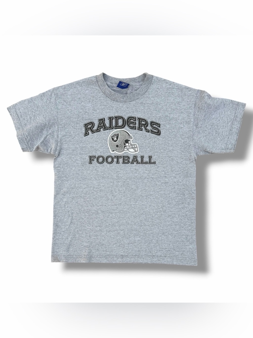 Vintage Y2K Reebok Raiders Football T-Shirt Gray Size Medium NFL